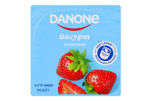 Йогурт 1.2% с наполнителем Клубника Danone ст 115г