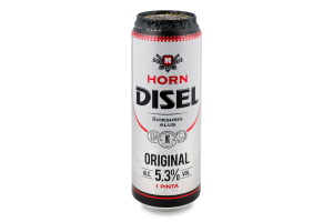 Пиво 0.568л 5.3% светлое фильтрованное пастеризованное Original Horn Disel ж/б