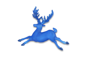 Підвіска новорічна Олень синя 11,5*14см КМ