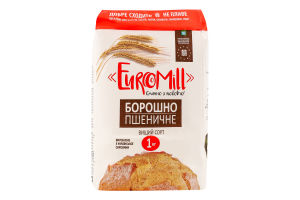 Борошно пшеничне вищого сорту EuroMill м/у 1кг