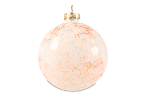Прикраса ялинкова Куля біло-золотиста скло 8см