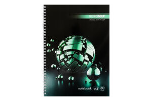 Зошит Сфера А4 клітинка на пружині картонна обкладинка 80аркушів BM.24452101 Buromax