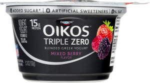 Dannon Oikos Triple Zero Blended Greek Nonfat Yogurt Mixed Berry