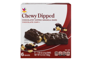 Ahold Chewy Chocolatey Dipped Granola Bars Chocolate Chips - 6 CT