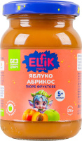 Пюре фруктове для дітей від 5міс гомогенізоване стерилізоване без цукру Яблуко-абрикос Elfik Magic с/б 170г