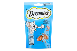 Корм сухой для взрослых котов и котят старше 8 недель Со вкусом лосося Dreamies д/п 60г