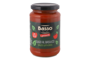 Соус томатний з базиліком пастеризований Basso с/б 350г