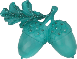 Підвіска новорічна Жолуді смарагдова 10*7см КМ