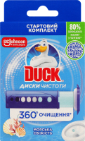 Очищувач унітаза гелевий в дозаторі Морська свіжість Диски чистоти Duck 36мл