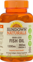 Sundown Naturals Odor-Less Fish Oil 1200mg Coated Softgels - 85 CT