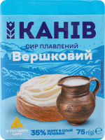 Сир плавлений Вершковий 35% 75г Канів 1971