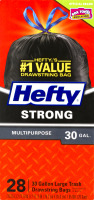 Hefty Strong Multipurpose Large Drawstring Trash Bags - 28 CT