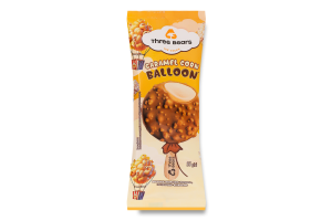 Морозиво з ароматом Попкорн в кондитерській глазурі Caramel corn balloon Three bears м/у 55г