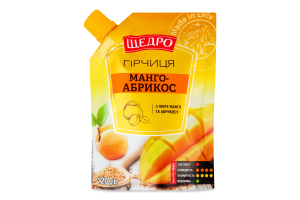 Горчица с пюре манго и абрикоса Манго-абрикос Щедро д/п 120г