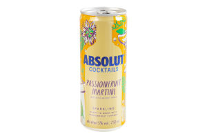 Напій слабоалкогольний газований Absolut PassionFruit Martini, 5.0%, 0.25 л, (12)