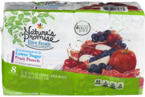 Nature's Promise Lower Sugar Juice Boxes Fruit Punch - 8 CT