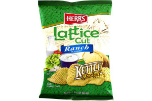 Herr's Kettle Cooked Lattice Cut Potato Chips Ranch Flavored