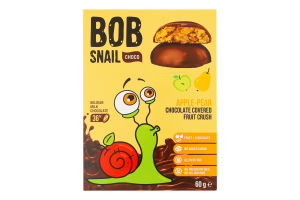 Цукерки яблучно-грушеві в молочному шоколаді Bob Snail к/у 60г