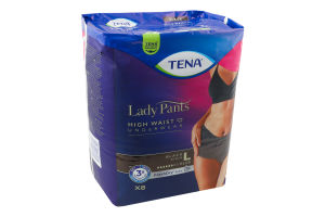 Трусы урологические с высокой посадкой для женщин L Plus Black Lady Pants Tena 8шт