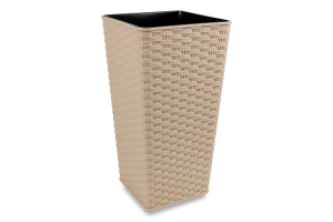 Горщик д/квітів Ротанг 2,7л какао квадратний 16*16*30см арт115039 Алеана