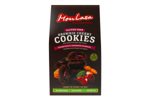 Печенье натуральное крафтовое с вишневой начинкой без глютена и добавленного сахара Брауни MonLasa к/у 120г