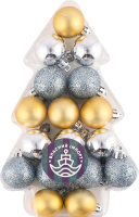 Набір куль Ялинка різдвяна пластик 3см 17шт