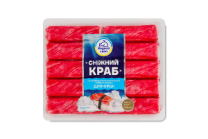 Палички крабові для суші пастеризовані Сніжний краб Водний світ охол в/у 180г