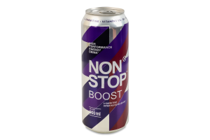 Напій енергетичний безалкогольний сильногазований Boost Non Stop з/б 500мл