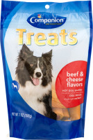 Companion Hot Dog Shaped Treats Beef & Cheese Flavors
