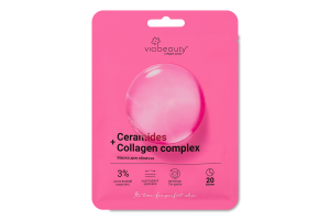 Маска д/обличчя Інтенсивне відновлення+Розгладження зморшок з керамідами та колагеновим комплексом тканинна 25г Via Beauty