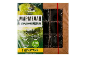 Мармелад с натуральными ингредиентами с цукатами Яблоко Green Stimul к/у 120г