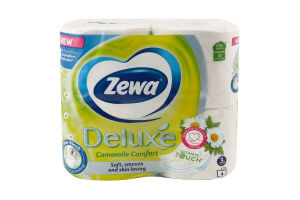 Папір туалетний 3-х шаровий Ромашка Deluxe 4шт