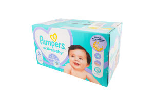 Підгузники для дітей 6-10кг 3 Active baby Pampers 90шт