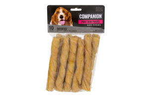 Companion Dog Chews Pork Skin Twists - 10 CT