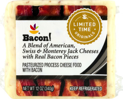 Ahold Bacon! American, Swiss & Monterey Jack Cheeses with Real Bacon Pieces