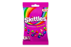 Драже жувальні у різнокольоровій цукровій оболонці Дикі ягоди Skittles м/у 95г