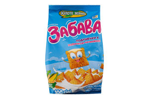 Сніданки сухі круп'яні подушечки неглазуровані з молочною начинкою Смачна забава Золоте Зерно м/у 100г