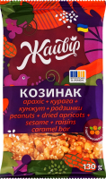 Козинак с облепиховым маслом Арахис + курага + кунжут + изюм Жайвір м/у 130г