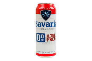 Пиво 0.5л 0% безалкогольное светлое фильтрованное пастеризованное Bavaria ж/б
