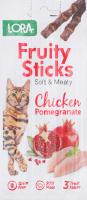 Ласощі д/дорослих котів Fruity Sticks з куркою та гранатом 3*5г Lora