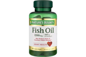 Nature's Bounty Fish Oil 1200mg Dietary Supplement Softgels - 60 CT