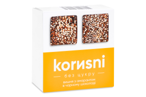 Вишня с амарантом в черном шоколаде без сахара Korиsni к/у 85г