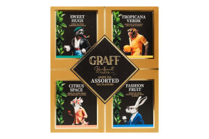 Чай зеленый байховый Ассорти чайных вкусов Graff к/у 4х8шт