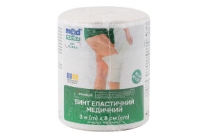 Бинт еластичний медичний MEDTEXTILE середньої розтяжності, 3 м x 8 см