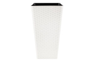 Горщик д/квітів Ротанг біла троянда квадратний 22*22*41,5см 115040 Алеана