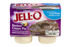 JELL-O Sugar Free Pudding Snacks Boston Cream Pie Flavor - 4 CT