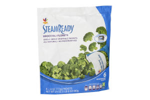 Ahold Steam Ready Broccoli Florets Single Serve Packets - 6 CT
