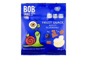 Снек фруктово-ягідний Яблуко-чорниця від 12місяців 20г Bob Snail
