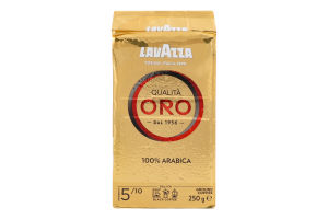 Кофе натуральный жареный молотый 5/10 Qualita Oro Lavazza в/у 250г