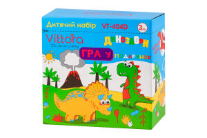 Набір посуду дитячого Динозаври склокераміка 3предмети Vittora